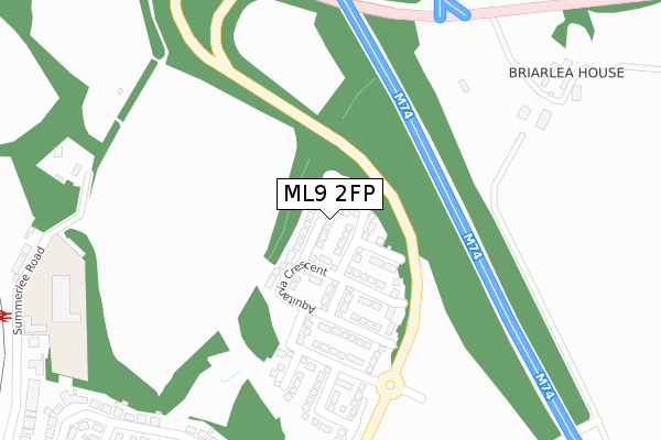 ML9 2FP map - large scale - OS Open Zoomstack (Ordnance Survey)