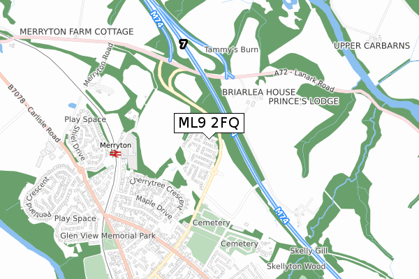 ML9 2FQ map - small scale - OS Open Zoomstack (Ordnance Survey)