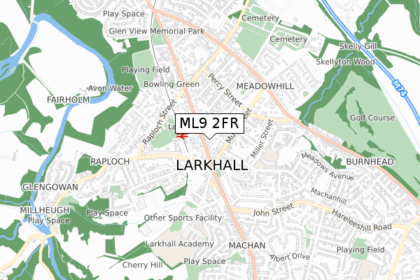 ML9 2FR map - small scale - OS Open Zoomstack (Ordnance Survey)