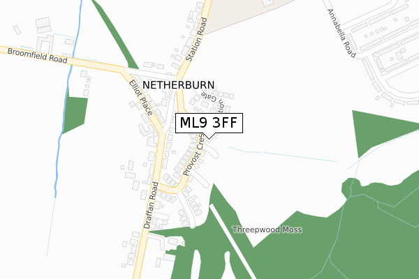 ML9 3FF map - large scale - OS Open Zoomstack (Ordnance Survey)