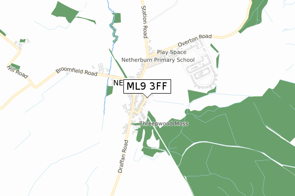 ML9 3FF map - small scale - OS Open Zoomstack (Ordnance Survey)