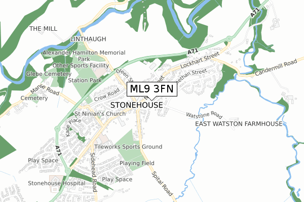 ML9 3FN map - small scale - OS Open Zoomstack (Ordnance Survey)