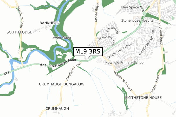 ML9 3RS map - small scale - OS Open Zoomstack (Ordnance Survey)