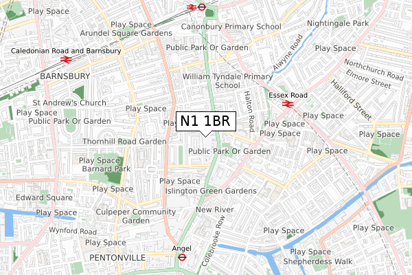 N1 1BR map - small scale - OS Open Zoomstack (Ordnance Survey) N1 1BR map - small scale - OS Open Zoomstack (Ordnance Survey)