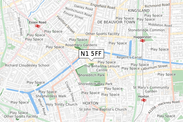 N1 5FF map - small scale - OS Open Zoomstack (Ordnance Survey) N1 5FF map - small scale - OS Open Zoomstack (Ordnance Survey)