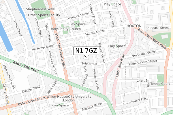 N1 7GZ map - large scale - OS Open Zoomstack (Ordnance Survey) N1 7GZ map - large scale - OS Open Zoomstack (Ordnance Survey)