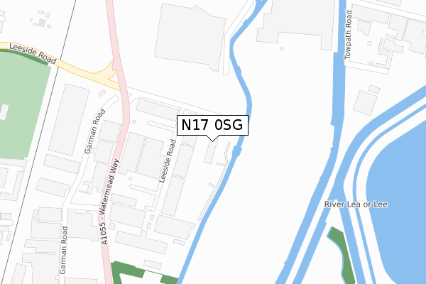N17 0SG map - large scale - OS Open Zoomstack (Ordnance Survey)
