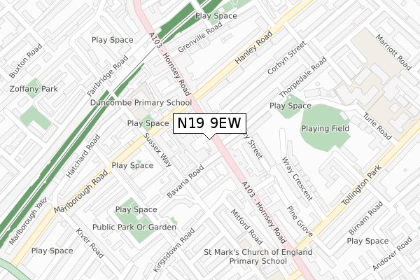 N19 9EW map - large scale - OS Open Zoomstack (Ordnance Survey) N19 9EW map - large scale - OS Open Zoomstack (Ordnance Survey)