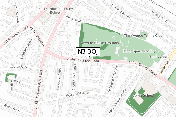 N3 3QJ map - large scale - OS Open Zoomstack (Ordnance Survey) N3 3QJ map - large scale - OS Open Zoomstack (Ordnance Survey)