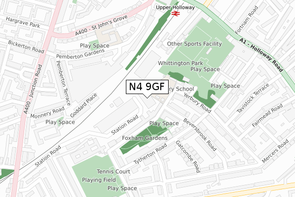 N4 9GF map - large scale - OS Open Zoomstack (Ordnance Survey) N4 9GF map - large scale - OS Open Zoomstack (Ordnance Survey)