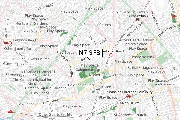 N7 9FB maps, stats, and open data