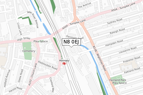 N8 0EJ map - large scale - OS Open Zoomstack (Ordnance Survey) N8 0EJ map - large scale - OS Open Zoomstack (Ordnance Survey)