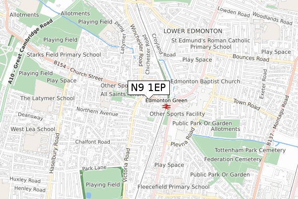 N9 1EP map - small scale - OS Open Zoomstack (Ordnance Survey) N9 1EP map - small scale - OS Open Zoomstack (Ordnance Survey)