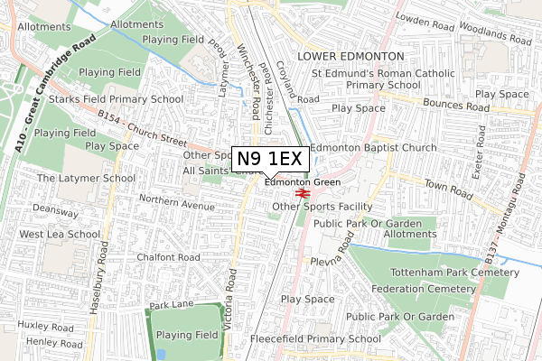 N9 1EX map - small scale - OS Open Zoomstack (Ordnance Survey) N9 1EX map - small scale - OS Open Zoomstack (Ordnance Survey)