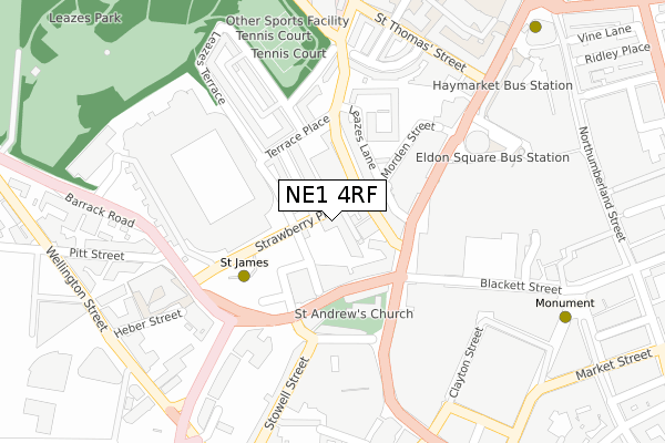 NE1 4RF map - large scale - OS Open Zoomstack (Ordnance Survey) NE1 4RF map - large scale - OS Open Zoomstack (Ordnance Survey)