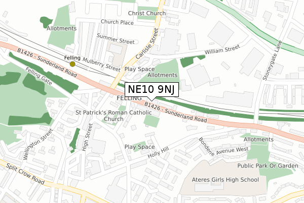 NE10 9NJ map - large scale - OS Open Zoomstack (Ordnance Survey)