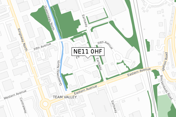 NE11 0HF map - large scale - OS Open Zoomstack (Ordnance Survey)