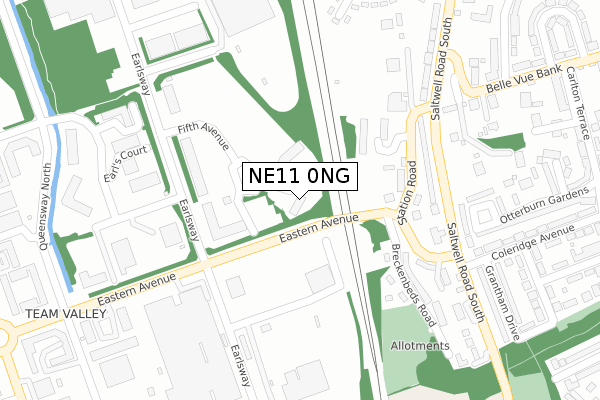 NE11 0NG map - large scale - OS Open Zoomstack (Ordnance Survey)