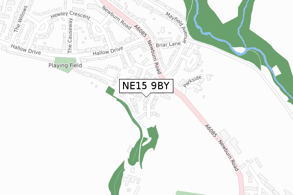 NE15 9BY map - large scale - OS Open Zoomstack (Ordnance Survey)
