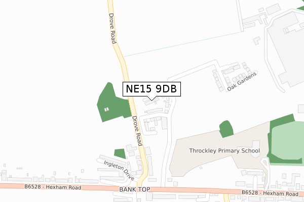 NE15 9DB map - large scale - OS Open Zoomstack (Ordnance Survey)