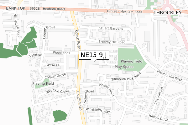 NE15 9JJ map - large scale - OS Open Zoomstack (Ordnance Survey) NE15 9JJ map - large scale - OS Open Zoomstack (Ordnance Survey)