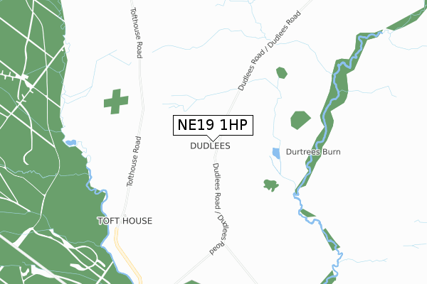 NE19 1HP map - small scale - OS Open Zoomstack (Ordnance Survey)