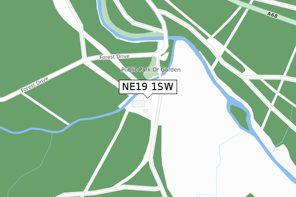 NE19 1SW map - large scale - OS Open Zoomstack (Ordnance Survey)