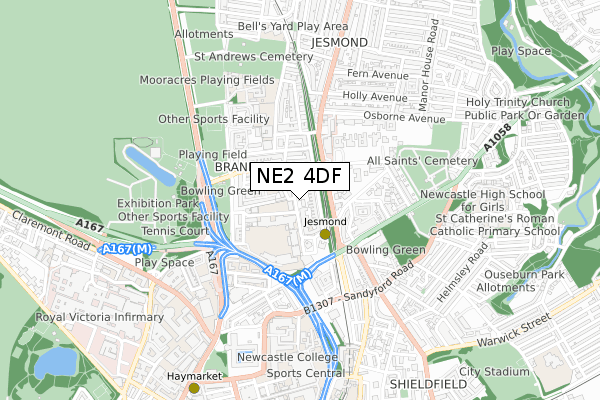 NE2 4DF map - small scale - OS Open Zoomstack (Ordnance Survey) NE2 4DF map - small scale - OS Open Zoomstack (Ordnance Survey)