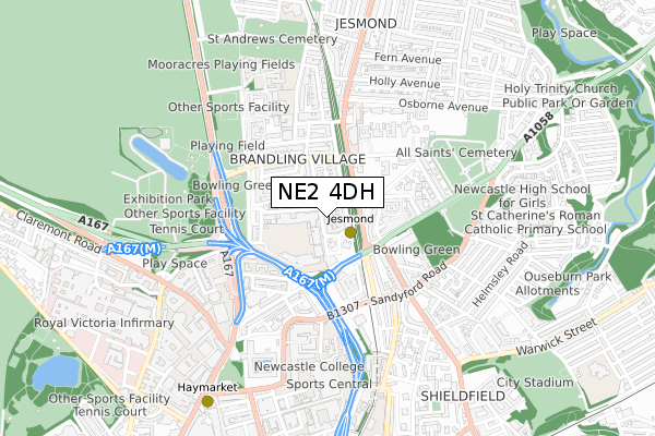 NE2 4DH map - small scale - OS Open Zoomstack (Ordnance Survey) NE2 4DH map - small scale - OS Open Zoomstack (Ordnance Survey)