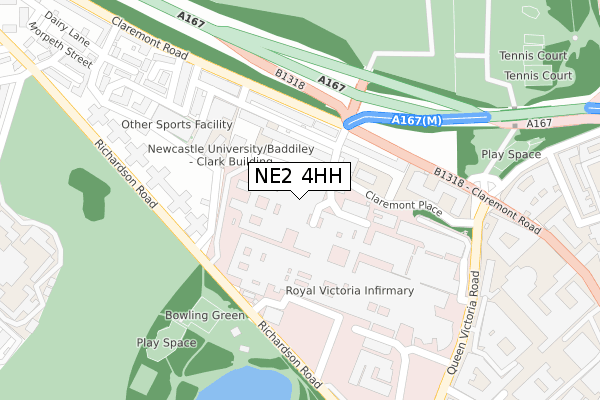 NE2 4HH map - large scale - OS Open Zoomstack (Ordnance Survey)