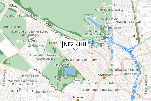 NE2 4HH map - small scale - OS Open Zoomstack (Ordnance Survey)