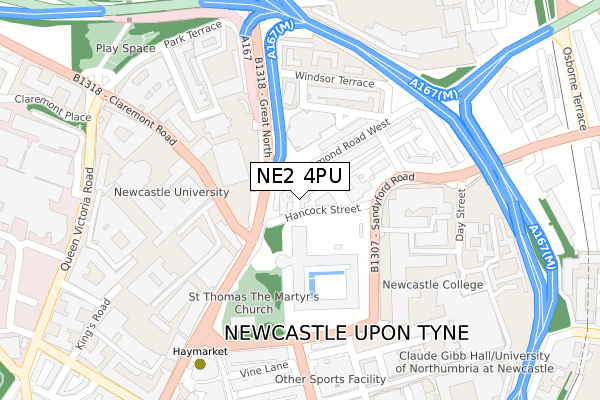 NE2 4PU map - large scale - OS Open Zoomstack (Ordnance Survey) NE2 4PU map - large scale - OS Open Zoomstack (Ordnance Survey)
