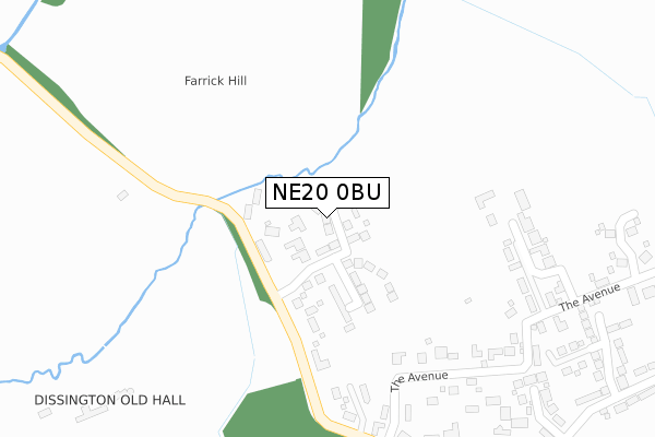 NE20 0BU map - large scale - OS Open Zoomstack (Ordnance Survey)