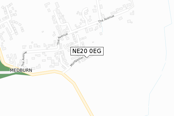 NE20 0EG map - large scale - OS Open Zoomstack (Ordnance Survey)
