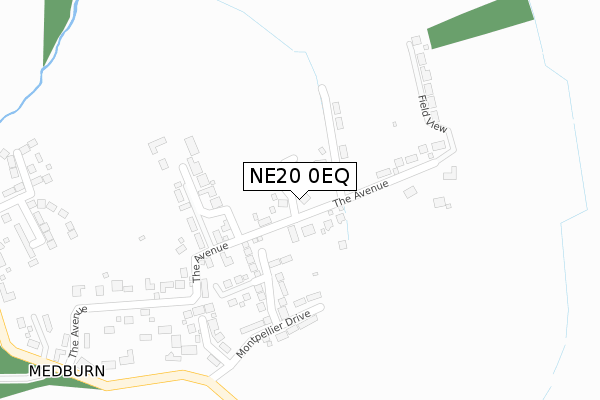 NE20 0EQ map - large scale - OS Open Zoomstack (Ordnance Survey)