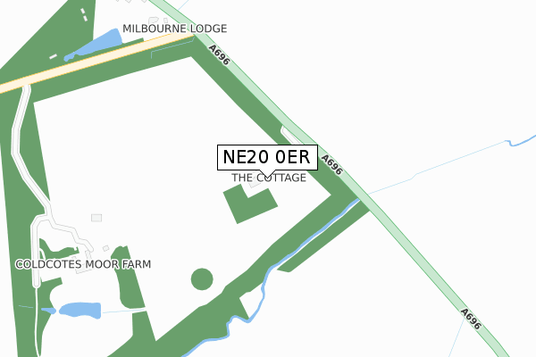 NE20 0ER map - large scale - OS Open Zoomstack (Ordnance Survey)