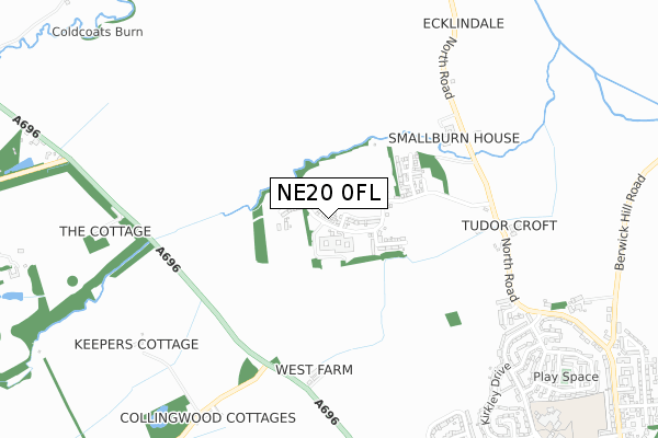 NE20 0FL map - small scale - OS Open Zoomstack (Ordnance Survey)