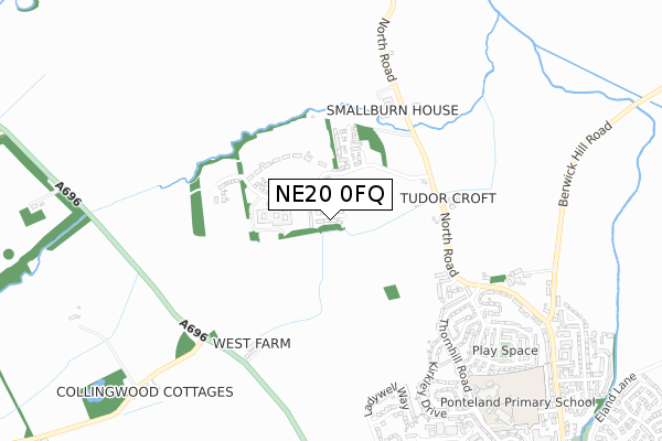 NE20 0FQ map - small scale - OS Open Zoomstack (Ordnance Survey)