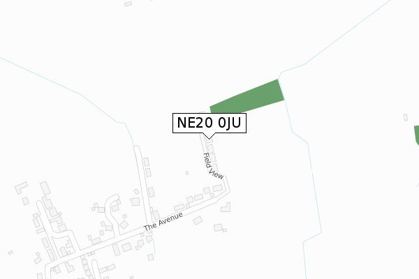 NE20 0JU map - large scale - OS Open Zoomstack (Ordnance Survey)