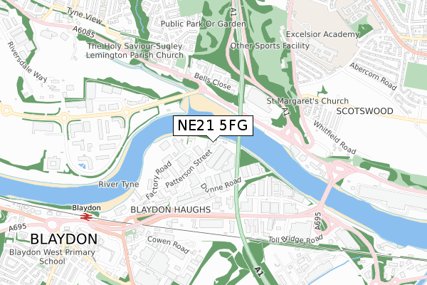 NE21 5FG map - small scale - OS Open Zoomstack (Ordnance Survey) NE21 5FG map - small scale - OS Open Zoomstack (Ordnance Survey)