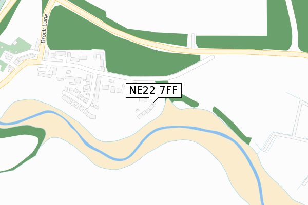 NE22 7FF map - large scale - OS Open Zoomstack (Ordnance Survey)