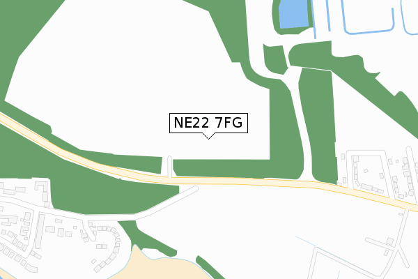 NE22 7FG map - large scale - OS Open Zoomstack (Ordnance Survey)