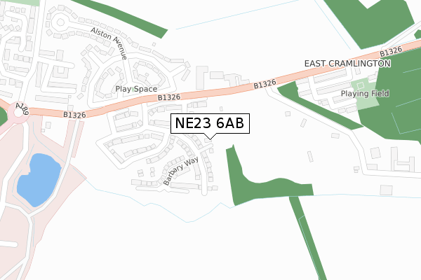NE23 6AB map - large scale - OS Open Zoomstack (Ordnance Survey) NE23 6AB map - large scale - OS Open Zoomstack (Ordnance Survey)