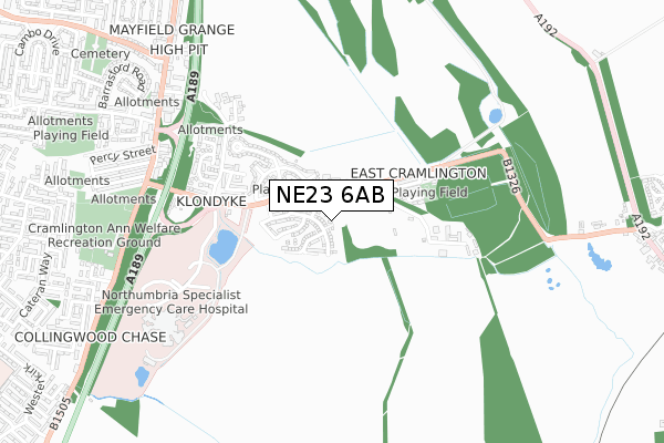 NE23 6AB map - small scale - OS Open Zoomstack (Ordnance Survey) NE23 6AB map - small scale - OS Open Zoomstack (Ordnance Survey)