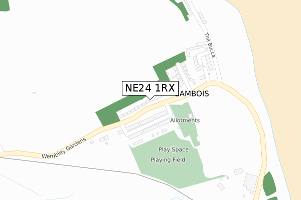 NE24 1RX map - large scale - OS Open Zoomstack (Ordnance Survey)