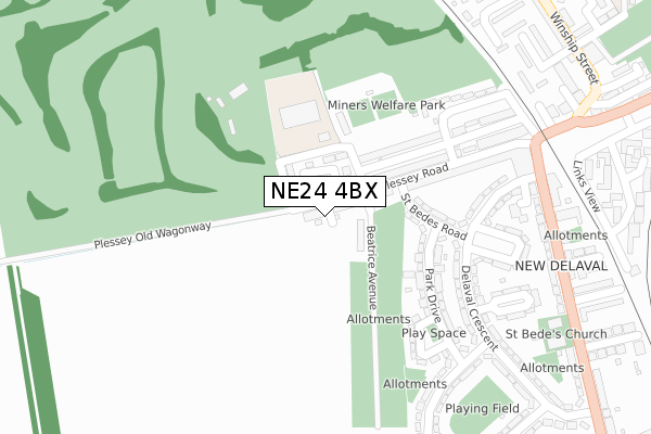 NE24 4BX map - large scale - OS Open Zoomstack (Ordnance Survey) NE24 4BX map - large scale - OS Open Zoomstack (Ordnance Survey)