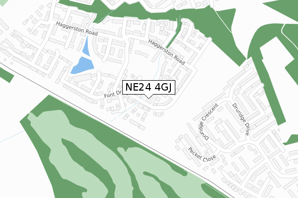 NE24 4GJ map - large scale - OS Open Zoomstack (Ordnance Survey)