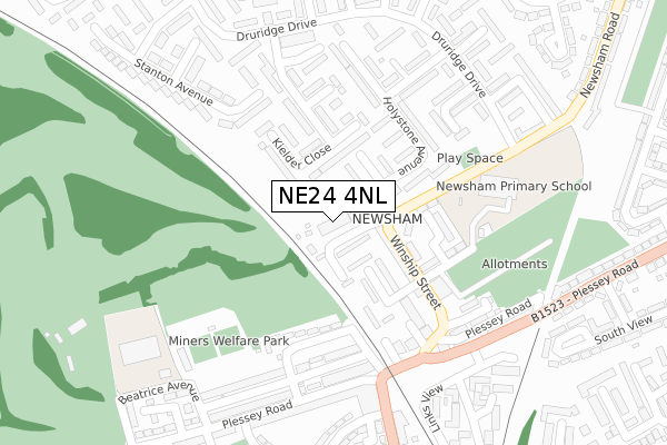 NE24 4NL map - large scale - OS Open Zoomstack (Ordnance Survey)
