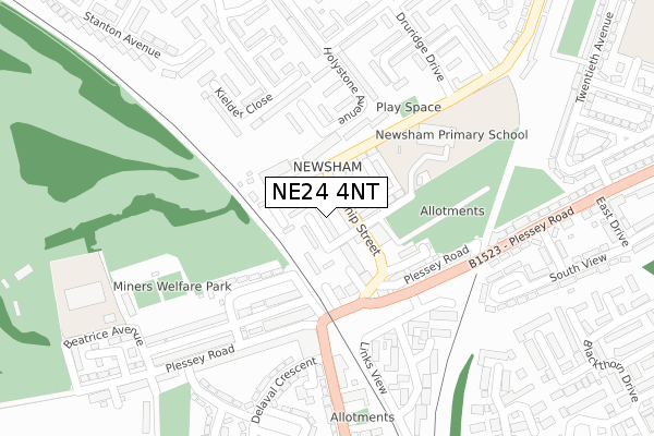 NE24 4NT map - large scale - OS Open Zoomstack (Ordnance Survey)