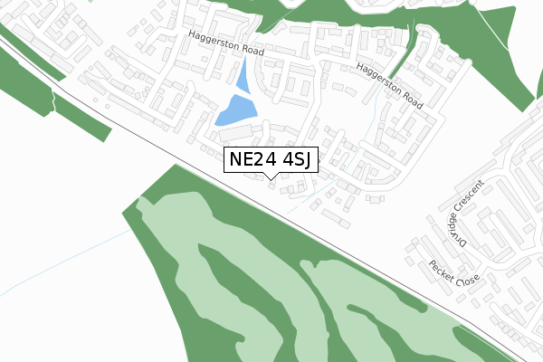 NE24 4SJ map - large scale - OS Open Zoomstack (Ordnance Survey)